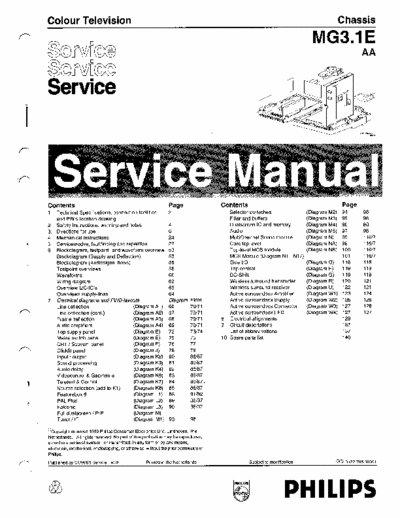 philips 32pw9525/05 Philips mg3.1e chassis service manual